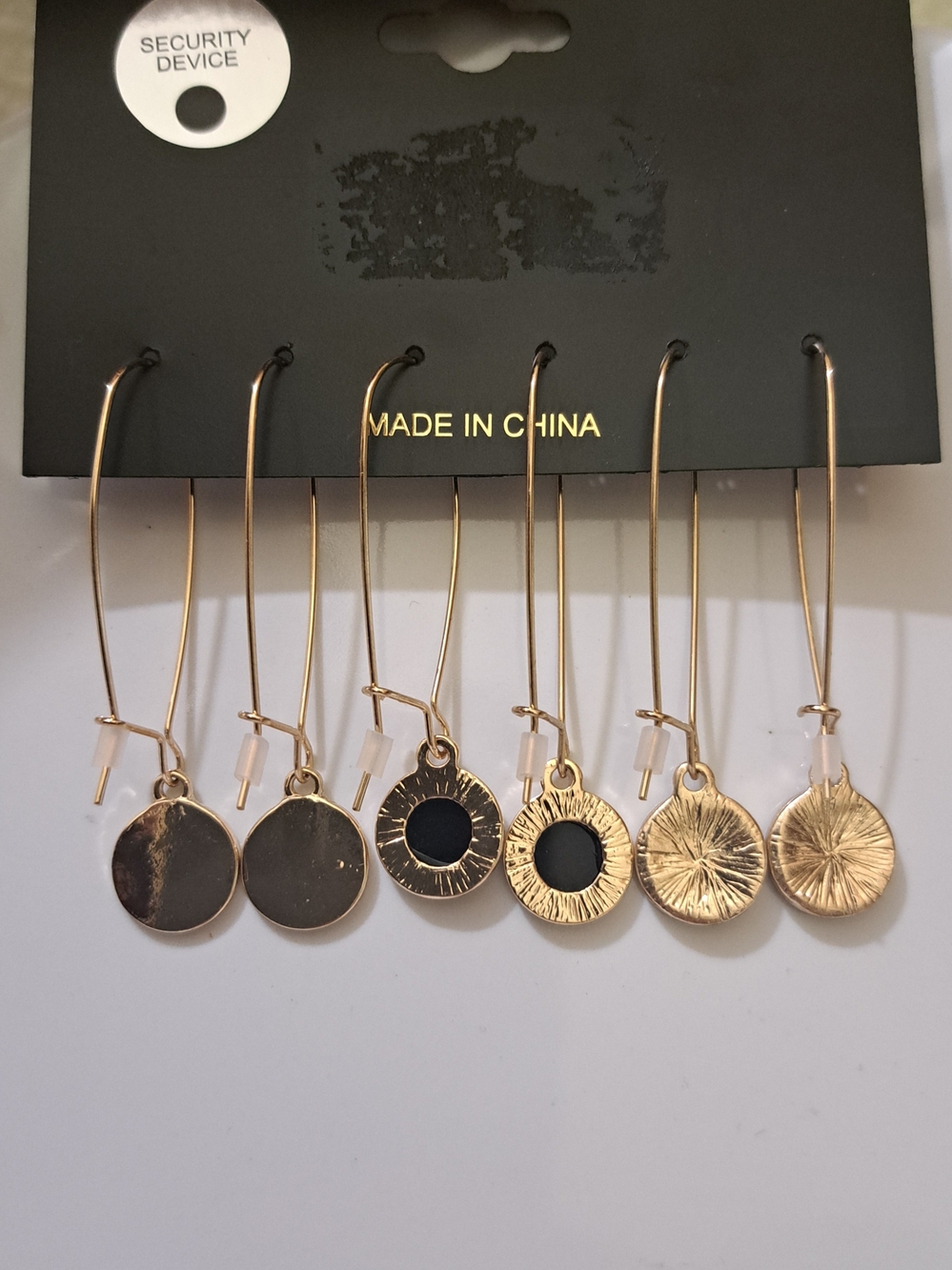 Nicole Miller Gold Tone Dangle Earring Set - Picture 3 of 4